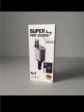 SUPER FAST CHARGE 4-in-1 Car Charger - Silver